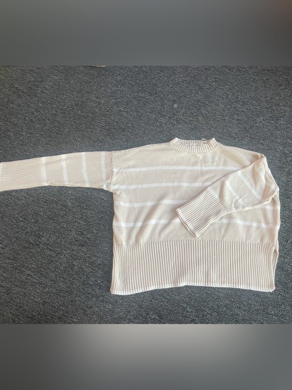 Sincerely Jules Cream & White Striped Lightweight Knit Pullover